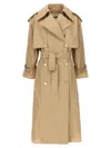 JIL SANDER OVERSIZE DOUBLE-BREASTED TRENCH COAT COATS, TRENCH COATS BEIGE