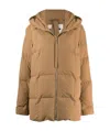 Jil Sander Oversize Hooded Down Jacket In Green
