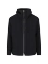 Jil Sander Hooded Long Sleeve Jacket Drawstring Detail In Black