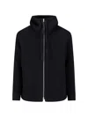 Jil Sander Hooded Cashmere Cardigan With Ribbed Cuffs And Hem In Black
