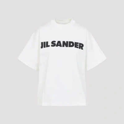 Jil Sander Crewneck Short Sleeves Classic Print T-shirt Clothing In White