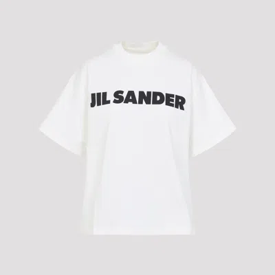 Jil Sander Crewneck Short Sleeves Classic Print T-shirt Clothing In White