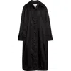 Jil Sander Oversize Longline Coat In Black