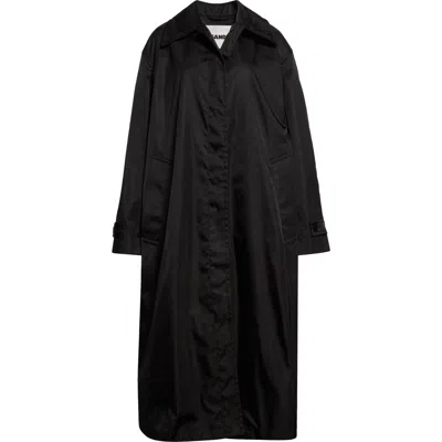 Jil Sander Oversize Longline Coat In Black