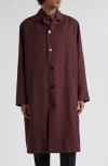 Jil Sander Burgundy Single-breasted Coat In Chestnut Brown