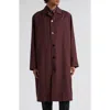 Jil Sander Burgundy Single-breasted Coat In Chestnut Brown