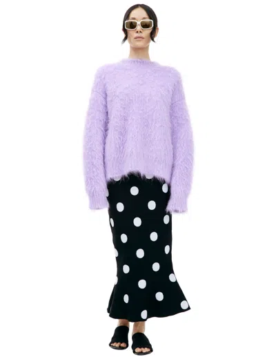 Jil Sander Oversize Mohair Sweater In Purple