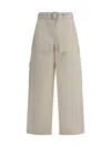 Jil Sander Belted Waist Cargo Trousers In Neutral