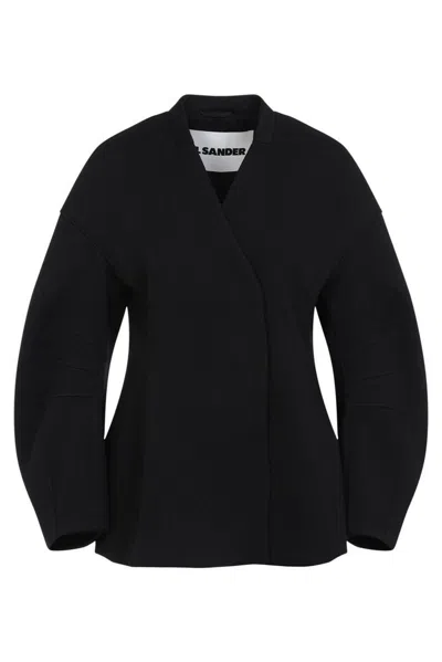 Jil Sander Oversize Sleeved Jacket In Black