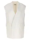 Jil Sander Flap Pockets Oversized Tailored Vest In Neutral