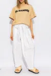 Jil Sander Elasticated Waistband Pleated Trousers In White