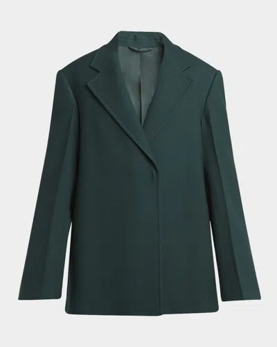 Jil Sander Oversized Boxy Short Coat In Green
