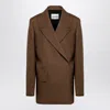 Jil Sander Brown Wool Double-breasted Jacket In Brown