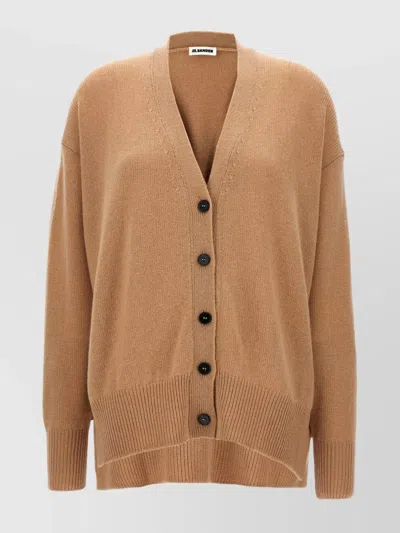 JIL SANDER OVERSIZED CASHMERE CARDIGAN WITH FRONT POCKETS