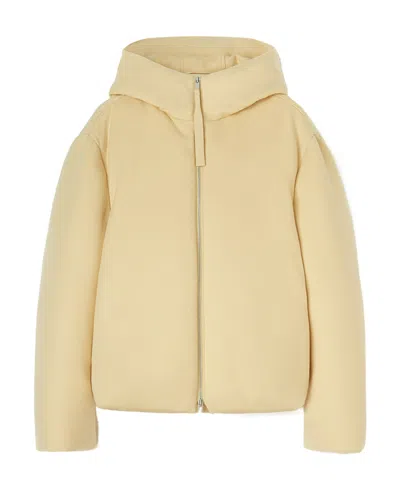 Jil Sander Oversized Cashmere Hooded Jacket In Nude