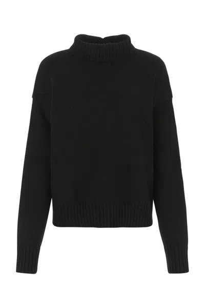 Jil Sander Oversized Cashmere-blend Sweater In Black