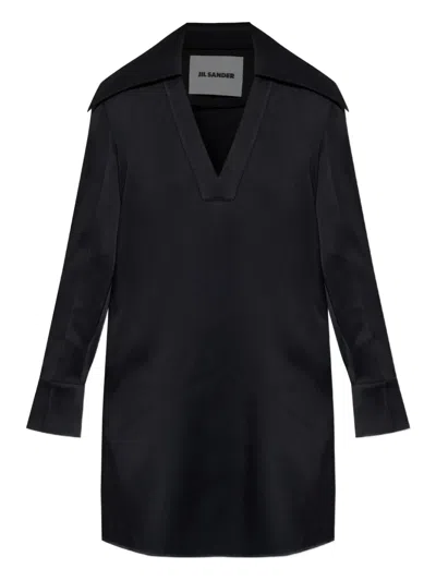 JIL SANDER OVERSIZED-COLLAR DRESS
