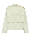 Jil Sander Oversized Cotton Jacket In Green