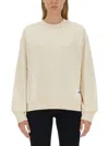 Jil Sander Oversized Cotton Sweatshirt With Subtle Logo Patch In Yellow