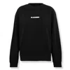 Jil Sander Oversized Crewneck Sweatshirt With Front Logo In Black