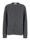 Jil Sander Oversized Grey Sweater With Ribbed Trim In Wool Woman