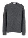 JIL SANDER OVERSIZED GREY SWEATER WITH RIBBED TRIM IN WOOL WOMAN