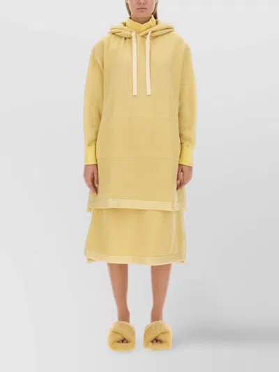 Jil Sander Oversized Hooded Knitwear Layered Hem