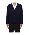 Jil Sander Wool Cardigan Long Sleeves V Neckline In Black