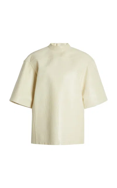 Jil Sander Oversized Leather T-shirt In Yellow