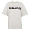 Jil Sander Oversized Logo Print Cotton T-shirt In Neutral