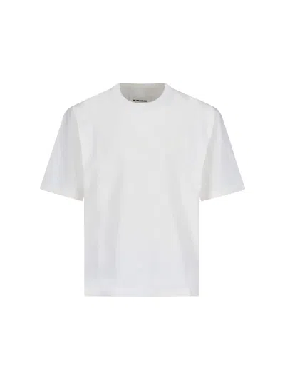 Jil Sander Oversized Logo T-shirt In Bianco