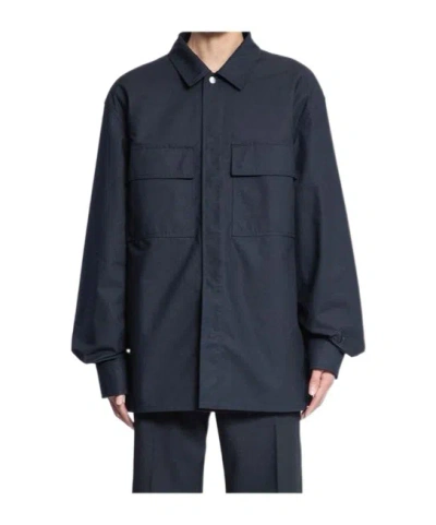 Jil Sander Oversized Long Sleeved Shirt In Black
