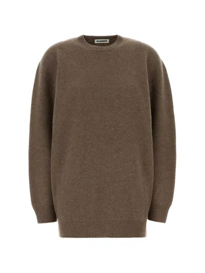 Jil Sander Oversized Long-sleeve Sweater In Brown