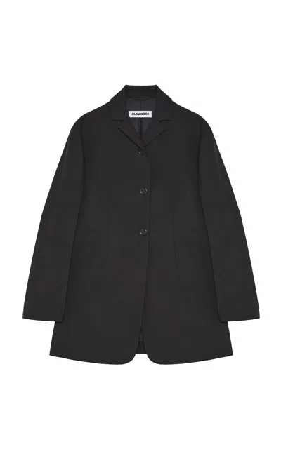Jil Sander Oversized Midi Coat In Black