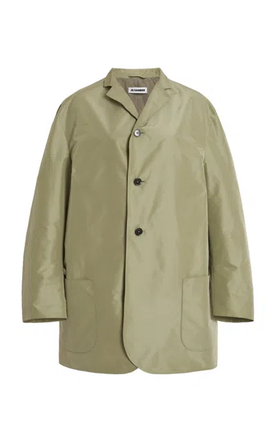 Jil Sander Oversized Notched Lapel Jacket In Green