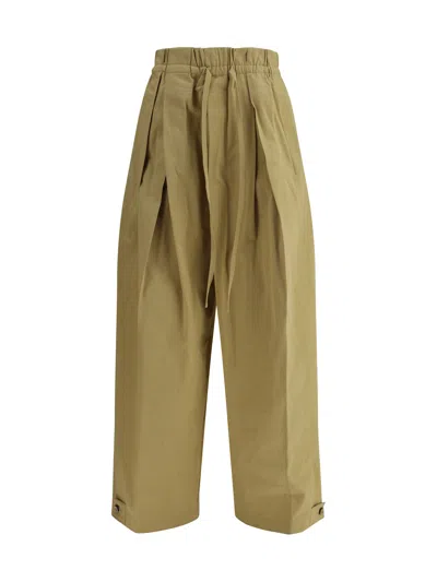Jil Sander Wide Leg Drawstring Pants In Cereal
