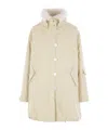 Jil Sander Oversized Parka In Textured Cotton With Removable Filling In Neutral