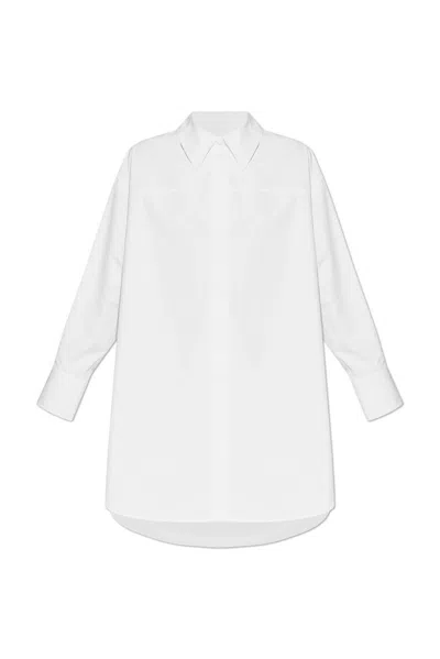 Jil Sander High-low Shift Poplin Dress In White