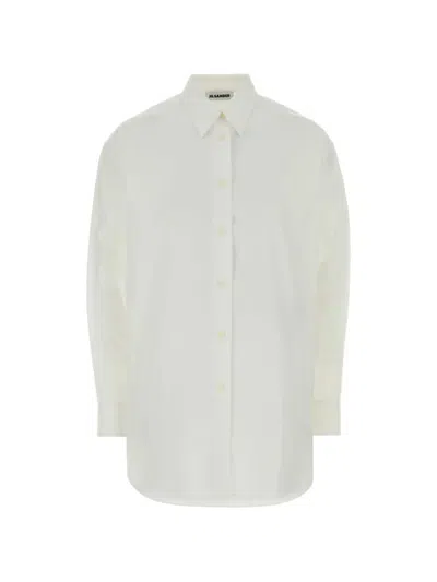 Jil Sander Oversized Poplin Shirt In White