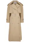 Jil Sander Textured Belted Trench Coat In Beige