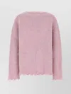 Jil Sander Oversized Sweater Wool Frayed Hem In Pink