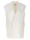 JIL SANDER OVERSIZED TAILORED VEST GILET WHITE