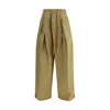 Jil Sander Pleated Detail Drawstring Trousers In Brown