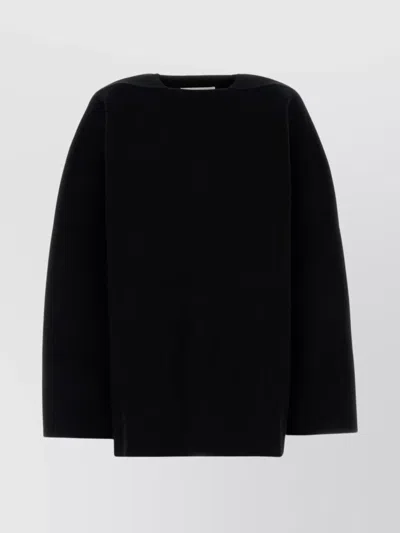 Jil Sander Oversized Wool Blend Sweater In Black