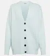 Jil Sander Oversized Wool Cardigan In Light Pastel Blue