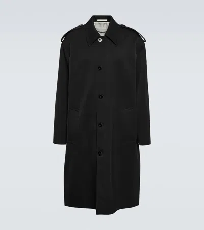 Jil Sander Oversized Wool Coat In Black
