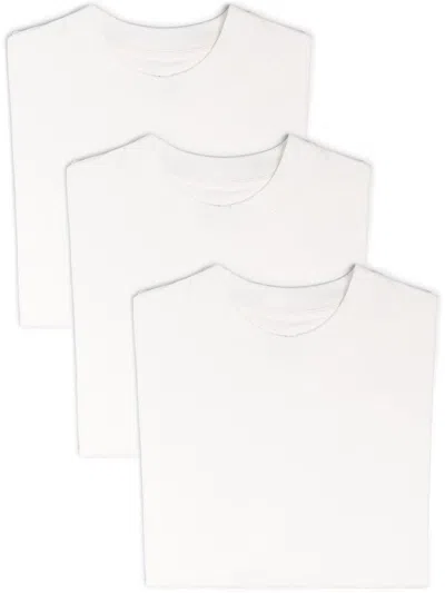 Jil Sander Pack Of 3 Cotton T-shirts With Logo Tag In White