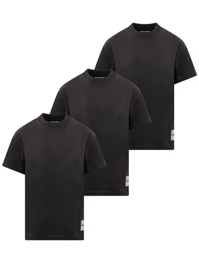 Jil Sander Pack Of Three T-shirt In Black