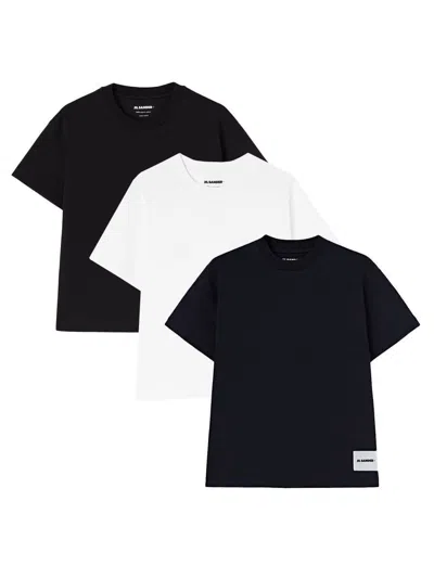 Jil Sander Pack Of Three Crew Neck T-shirts In Multicolour