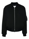 Jil Sander Black Zipped Bomber Jacket In Blue